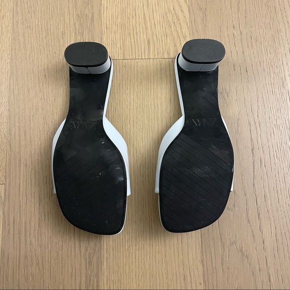 Zara Block Heel Square Toe Mules, Sz 37 - Picture 5 of 5